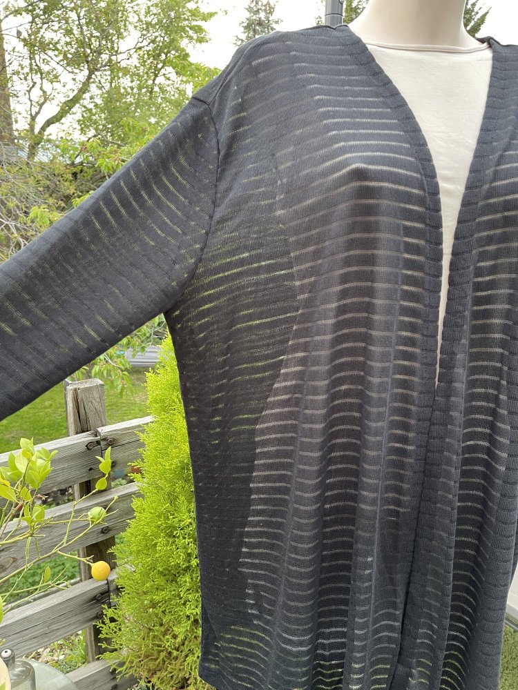 H&M Open Front CARDIGAN Ringel semi transparent Gr. 2XL