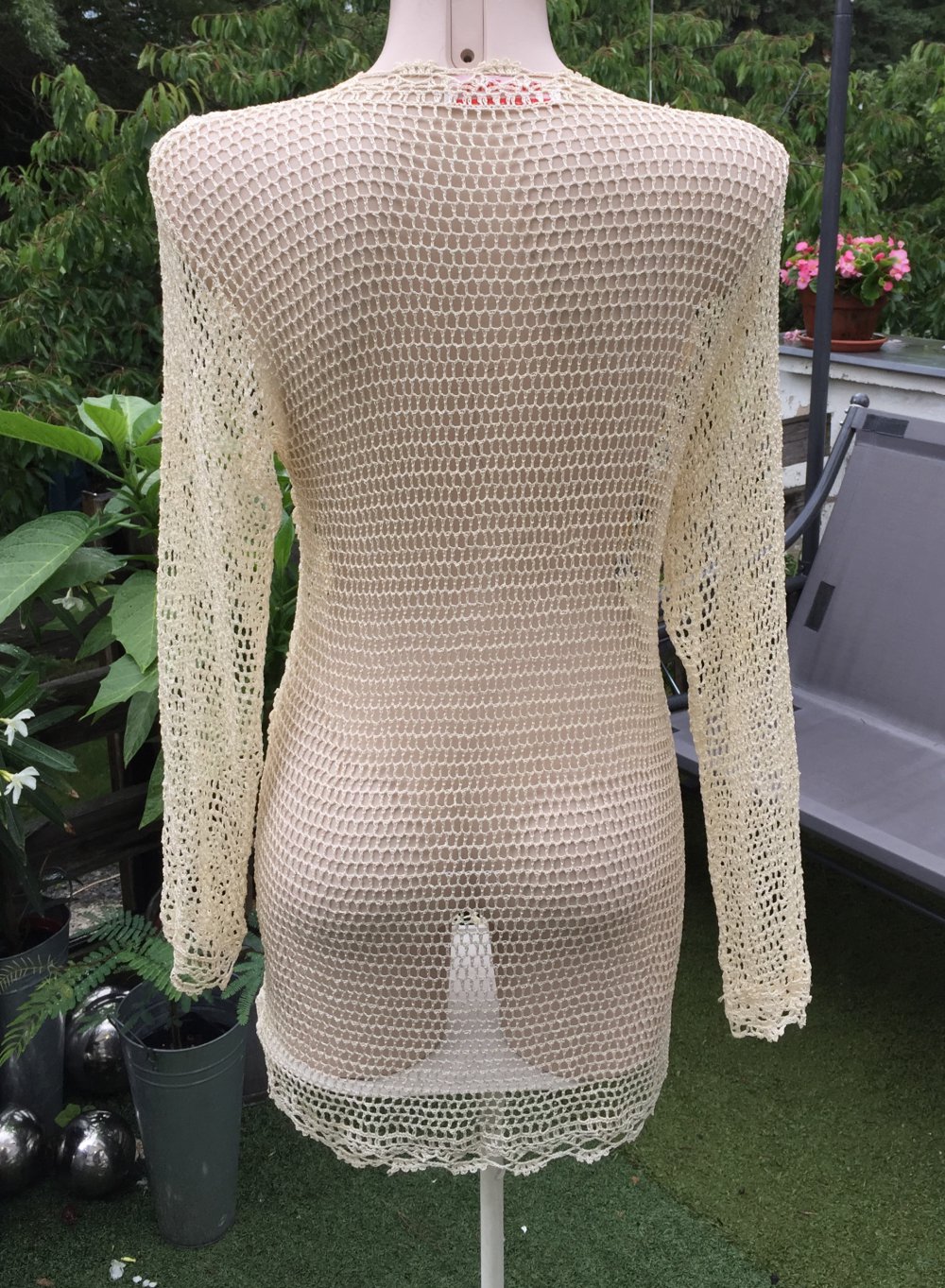 NEU: RENÉ DERHY Häkelkleid HIPPIE Strandkleid Gr. ca. S/M