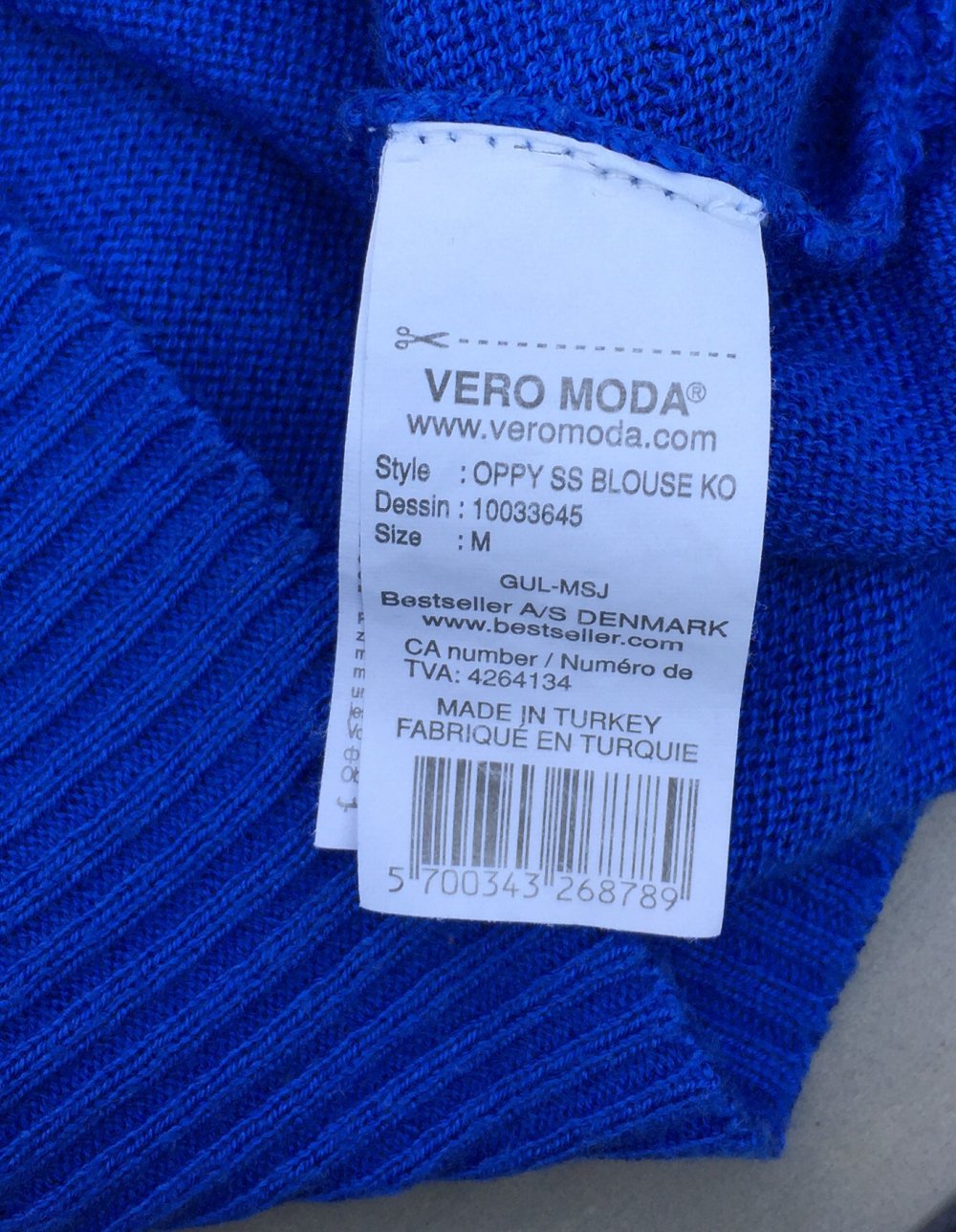 VERO MODA  Feinstrick PULLI  blau Gr. M