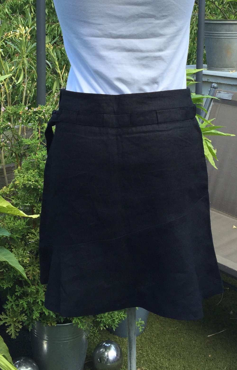 H&M Minirock LEINEN ROCK mit Schleife Gr. 36