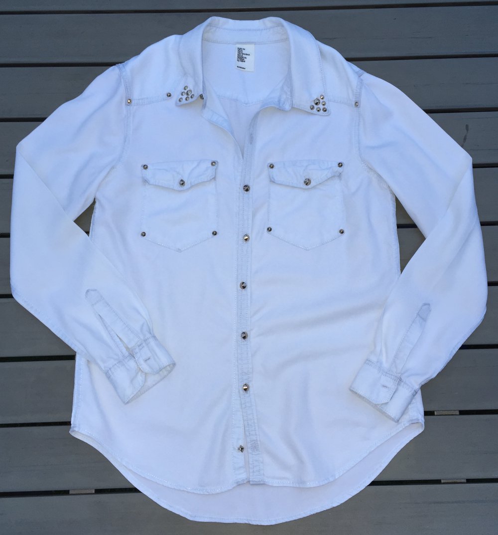 H&M Bluse HEMDBLUSE weiß/bleached Gr. 36