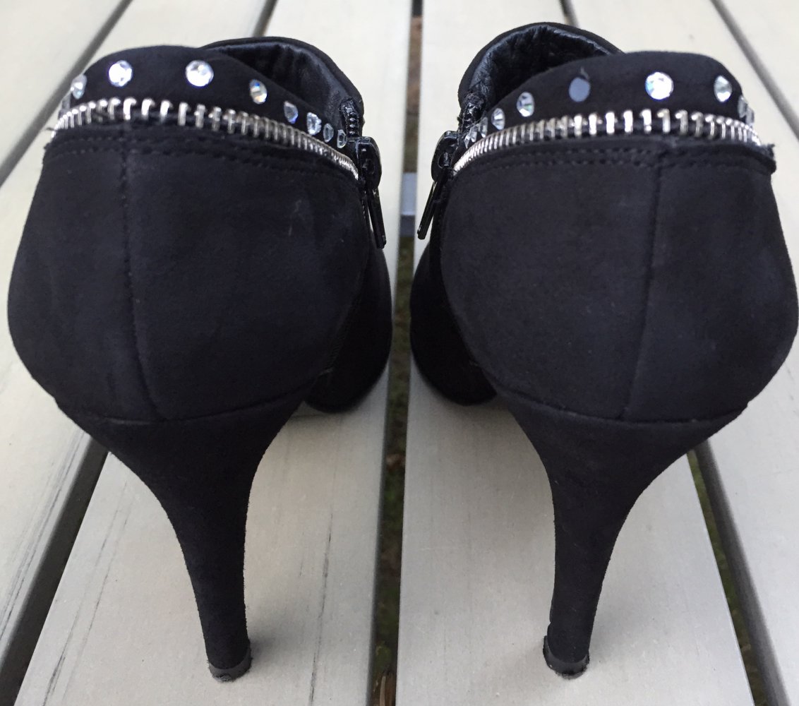BOOTIES STIEFELLETTE Hochfront PUMPS mit BlingBling Gr. 38