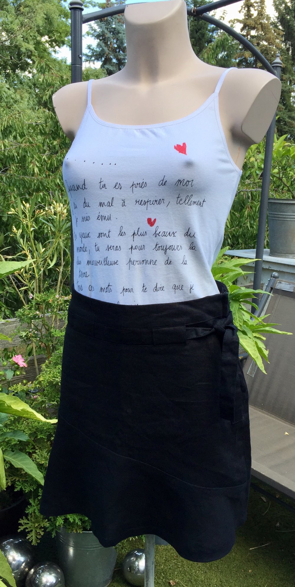 H&M Minirock LEINEN ROCK mit Schleife Gr. 36