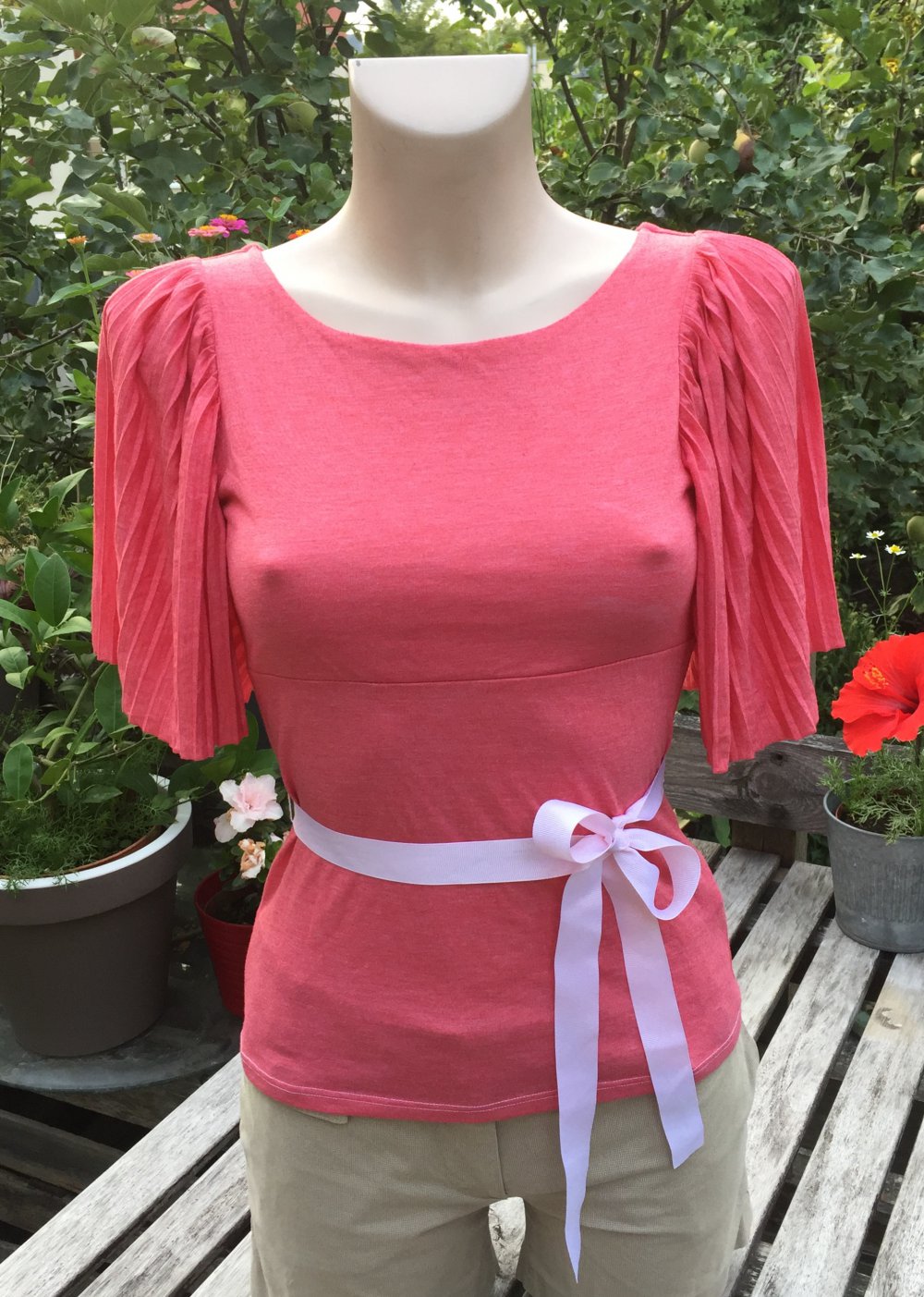H&M Flügelärmel SHIRT TOP flamingo Gr. XS