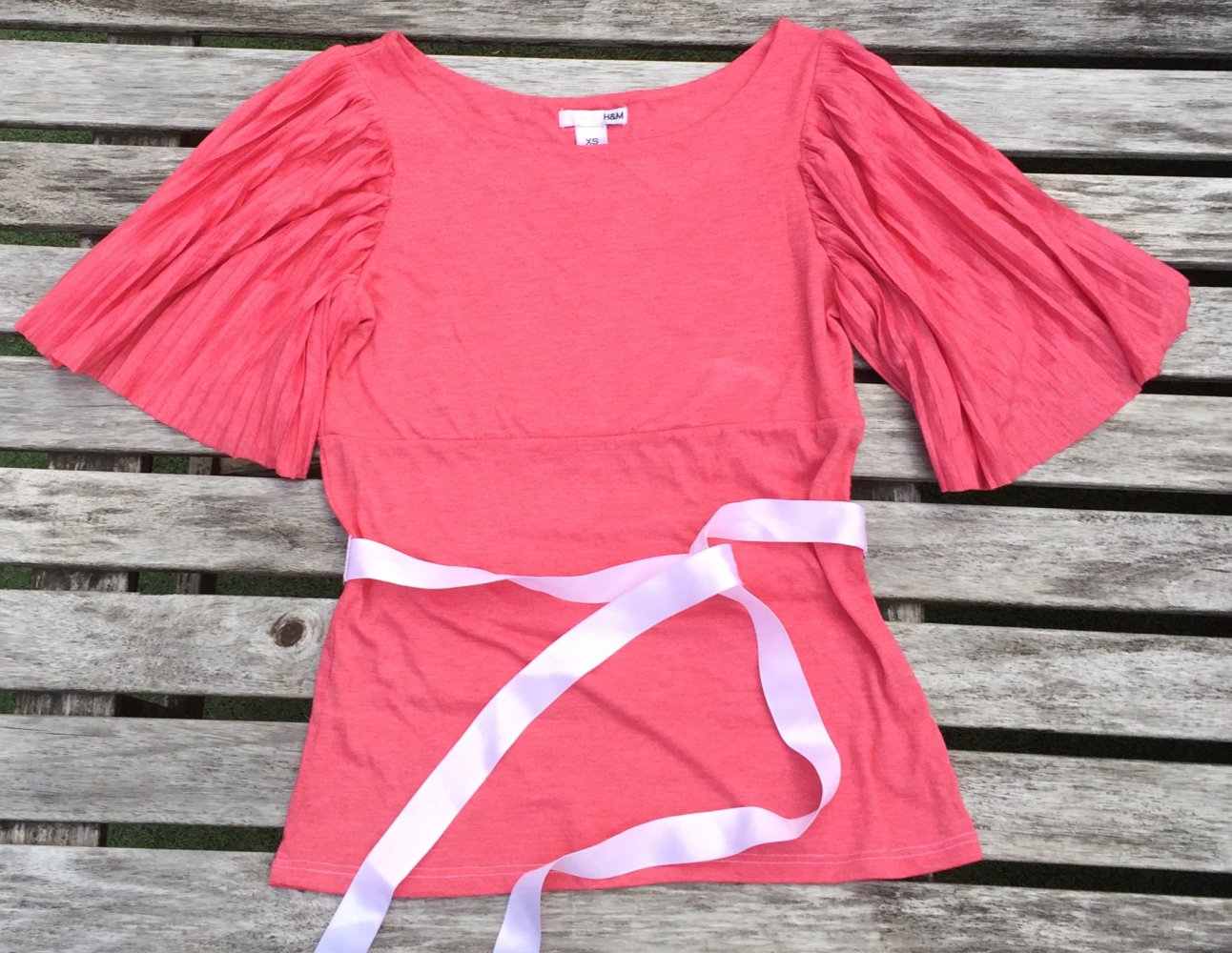 H&M Flügelärmel SHIRT TOP flamingo Gr. XS