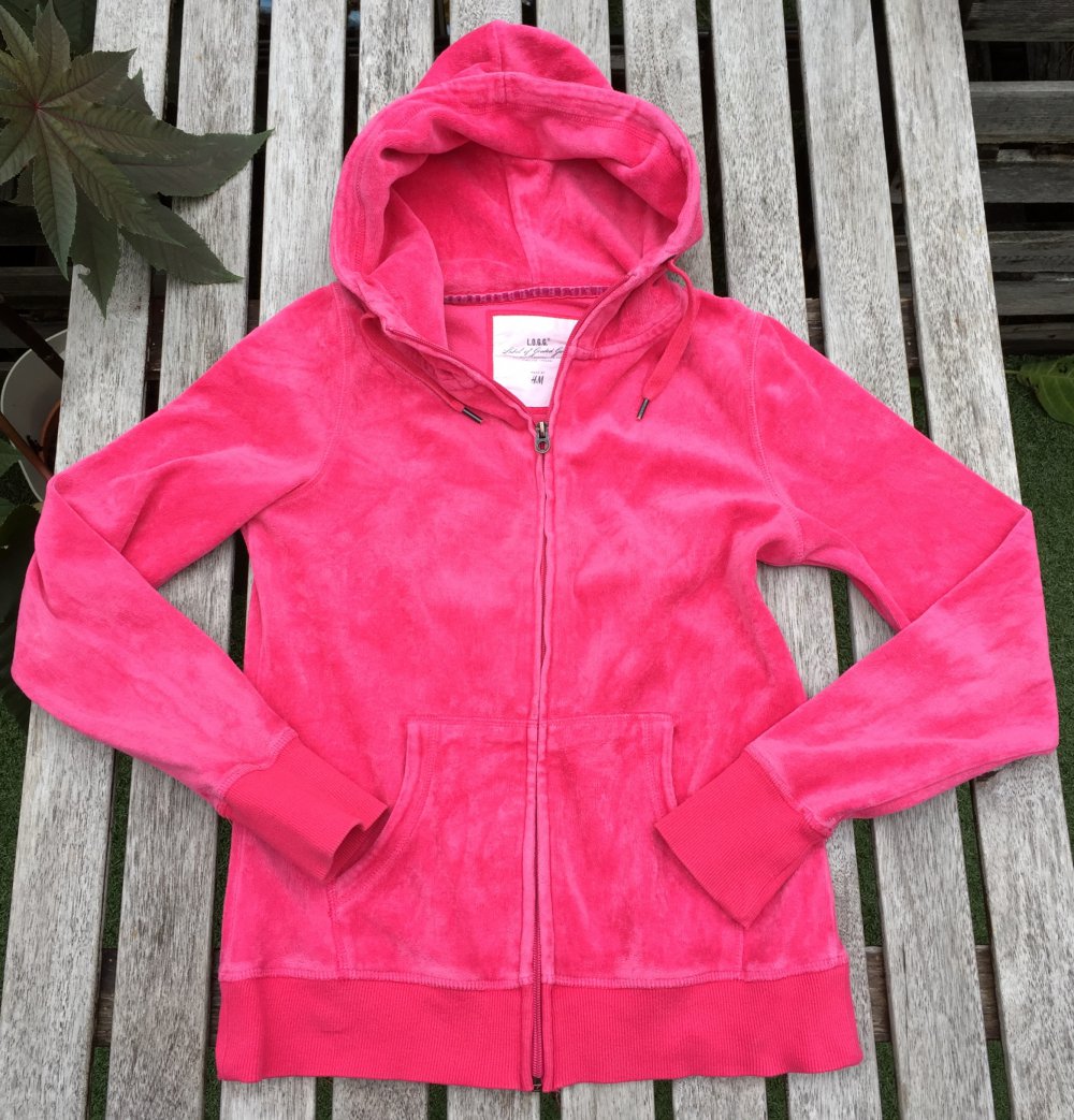 H&M SWEATJACKE Velour/Samt/Nicki PINK Gr. M (S)