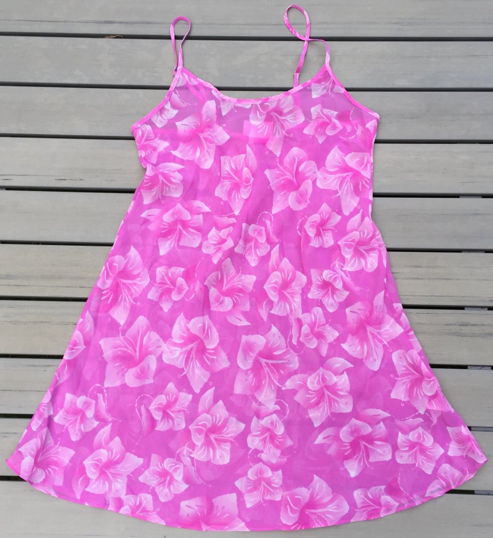 CHIFFON Spaghetti NACHTHEMD Negligé Strandkleid Gr. M