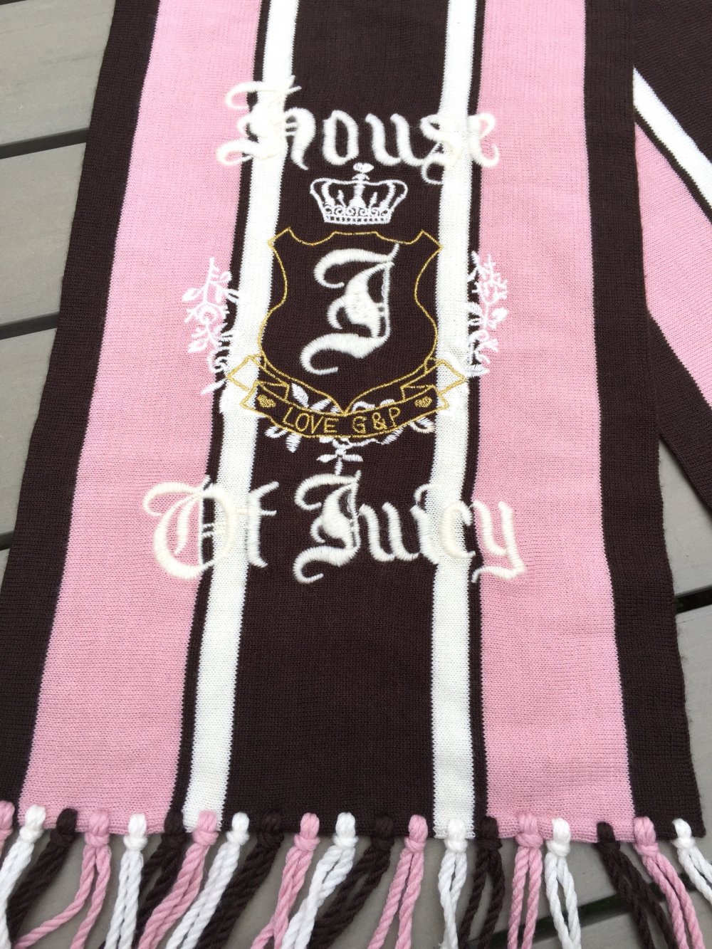 NEUw. JUICY COUTURE Schal STREIFENSCHAL rosé/braun