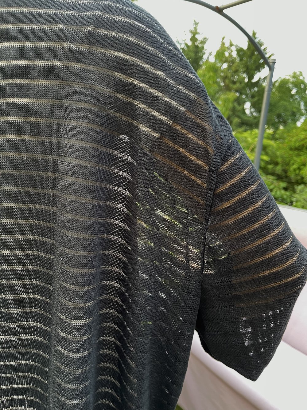 H&M Open Front CARDIGAN Ringel semi transparent Gr. 2XL