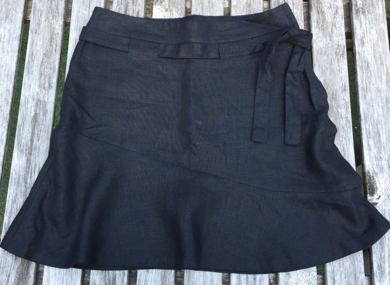 H&M Minirock LEINEN ROCK mit Schleife Gr. 36