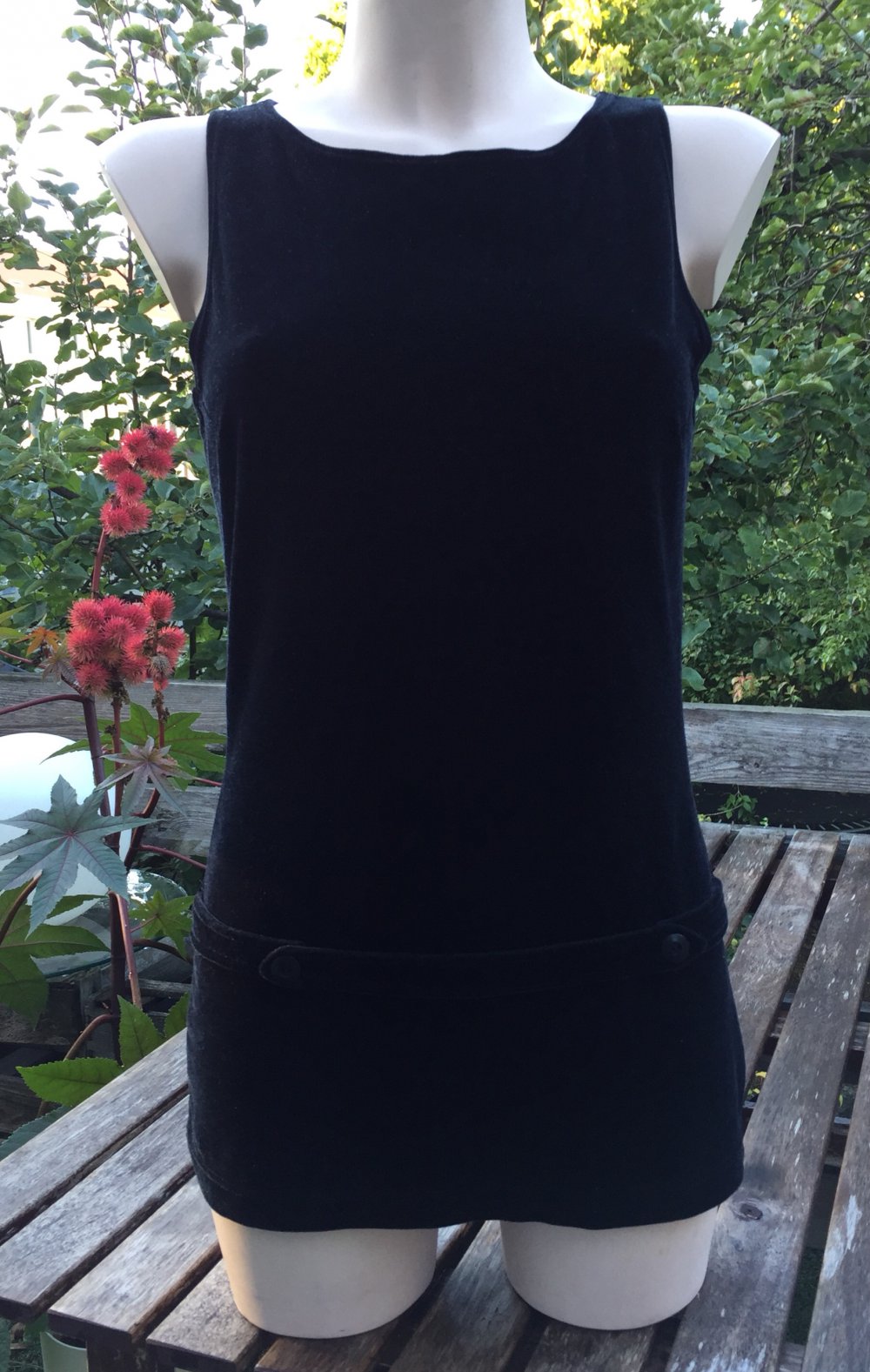 Samt Tunika Top Longtop Twiggy Kleid Sixties Ultramini