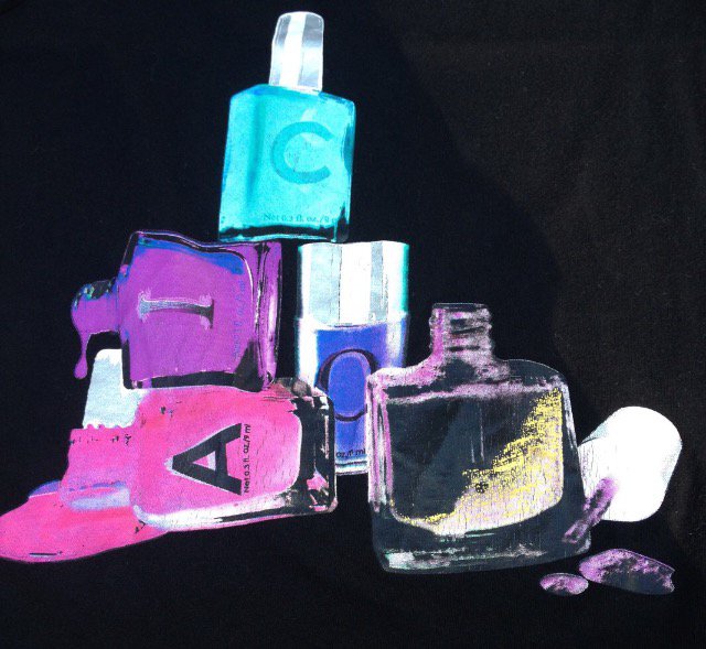 H&M T-Shirt NAGELLACK Motiv Gr. 34