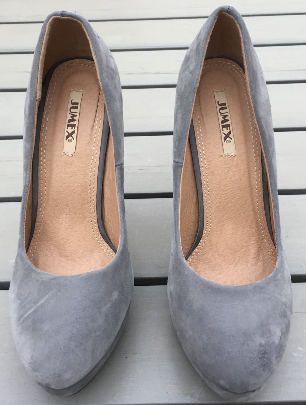 NEUw.: STILETTO Plateau PUMPS grau Gr. 36