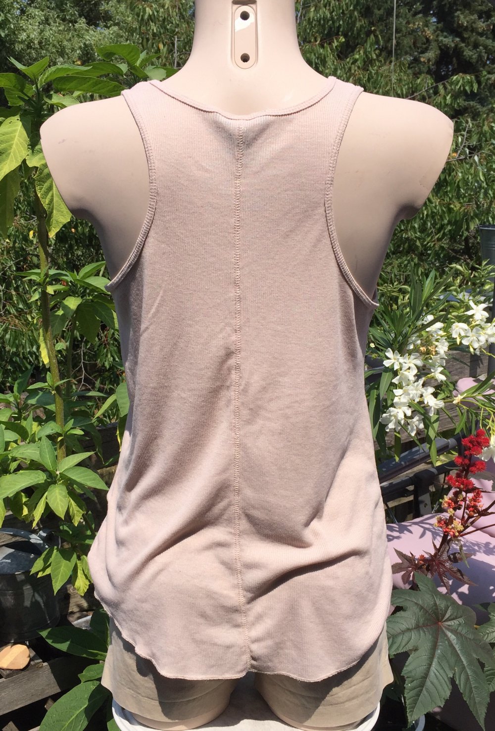 H&M Top TANKTOP nude/puder Rippshirt Gr. S