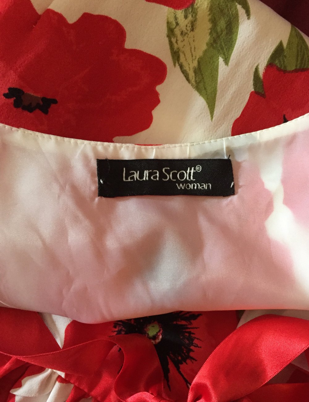 LAURA SCOTT Plissé KLEID mit MOHNBLUMEN Poppy Gr. 36