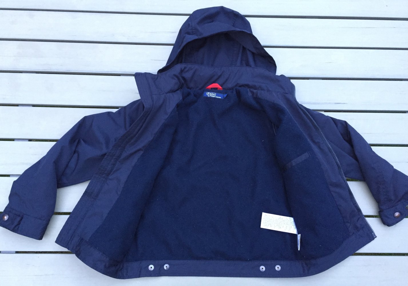 RALPH LAUREN Windbreaker COLLEGE JACKE gefüttert KAPUZE Gr. S