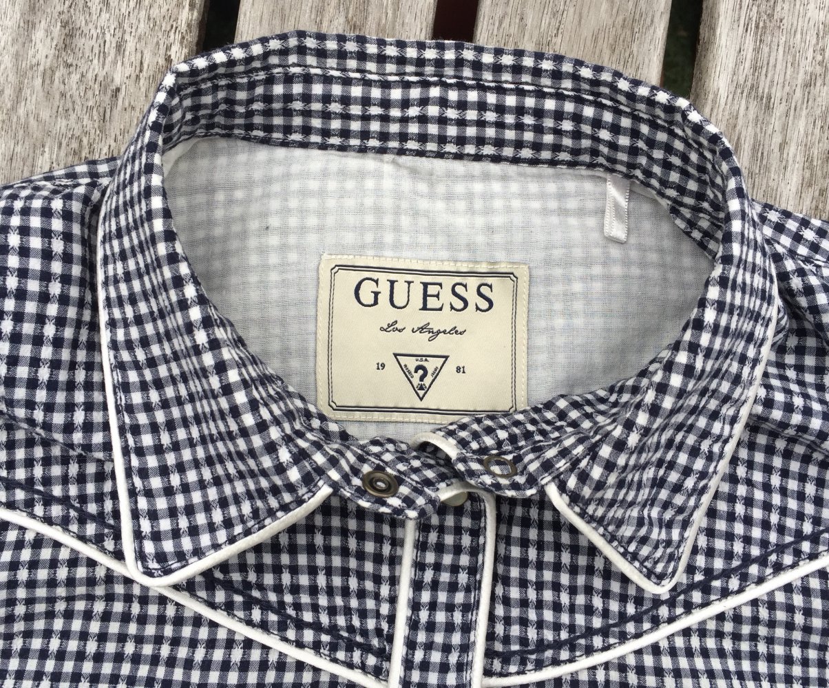 GUESS Karo BLUSE Rockabilly HEMDBLUSE Gr. L (wie M)