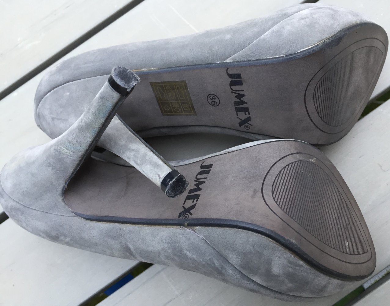 NEUw.: STILETTO Plateau PUMPS grau Gr. 36
