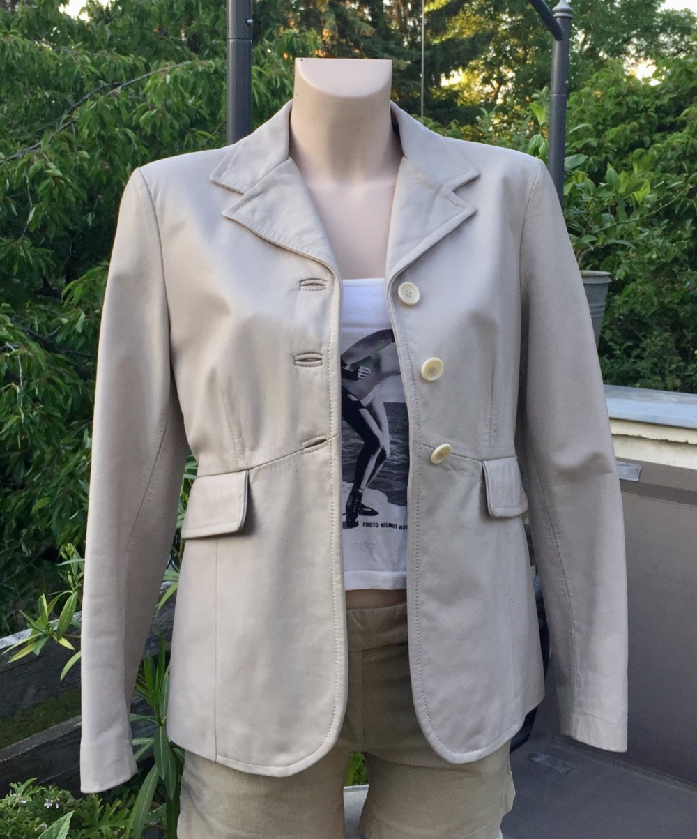 GIANFRANCO FERRE Vintage 90er Lederjacke Blazer Stil Gr. 38