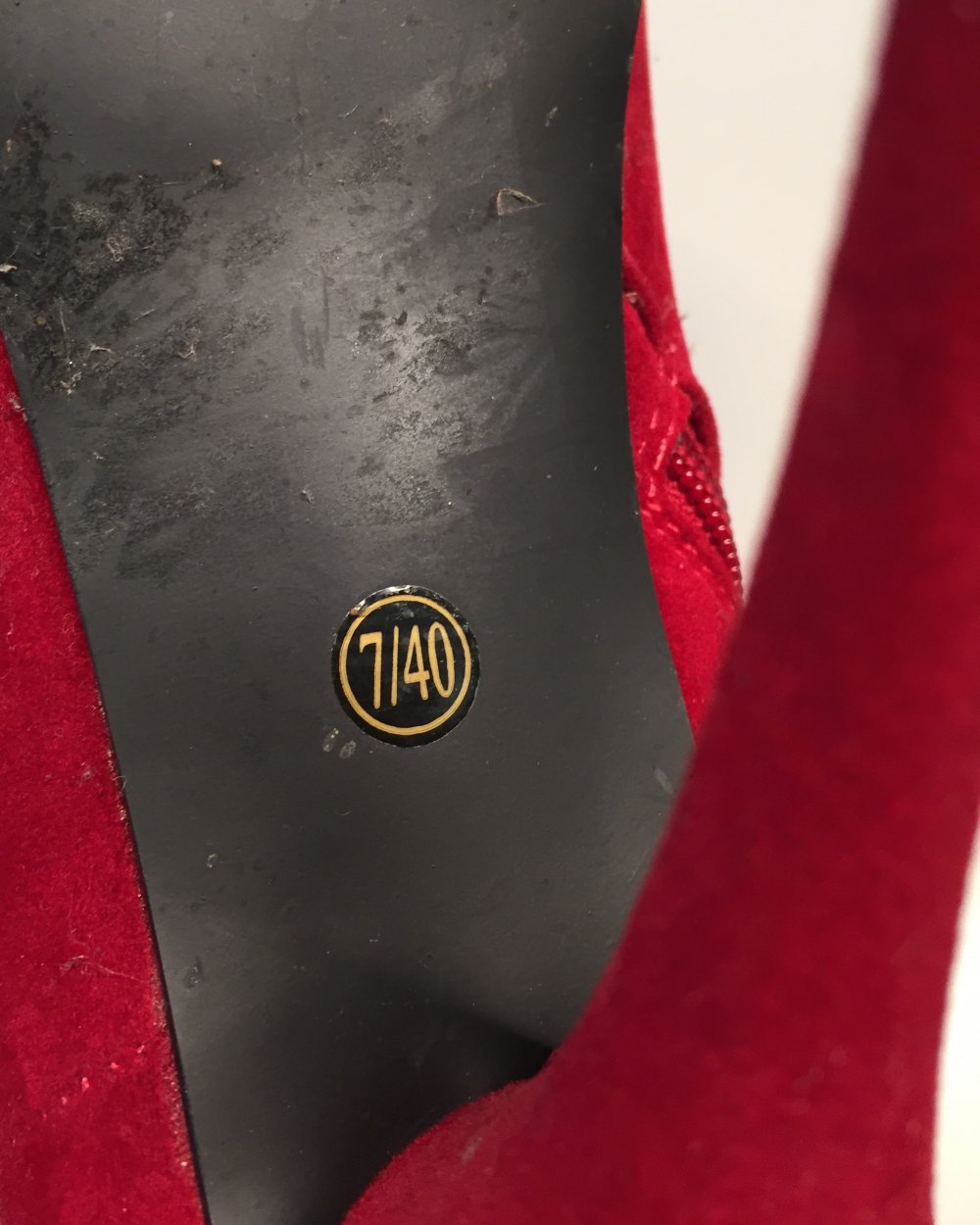 PLATEAU Stiefeletten VELOUR kirschrot Gr. 40