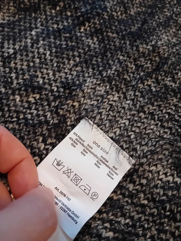 Malvin Jacke Poncho Kariert Schwarz Beige One Size NEU