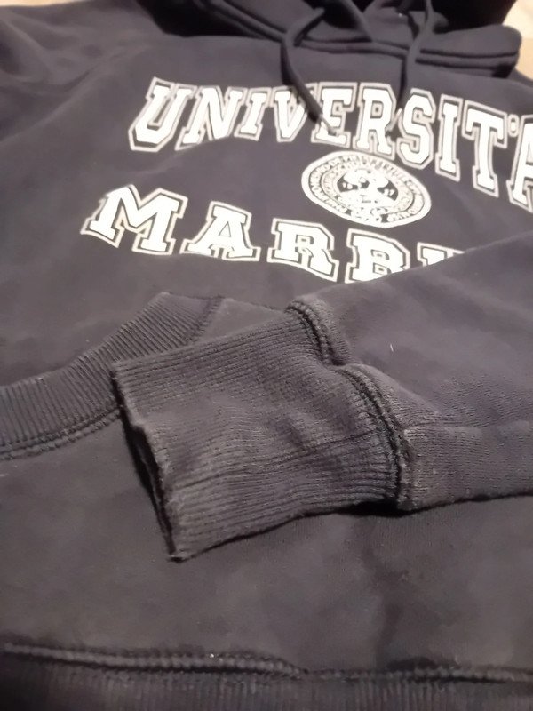Universität Marburg Pullover Kapuze S Dunkelblau Weiß Print