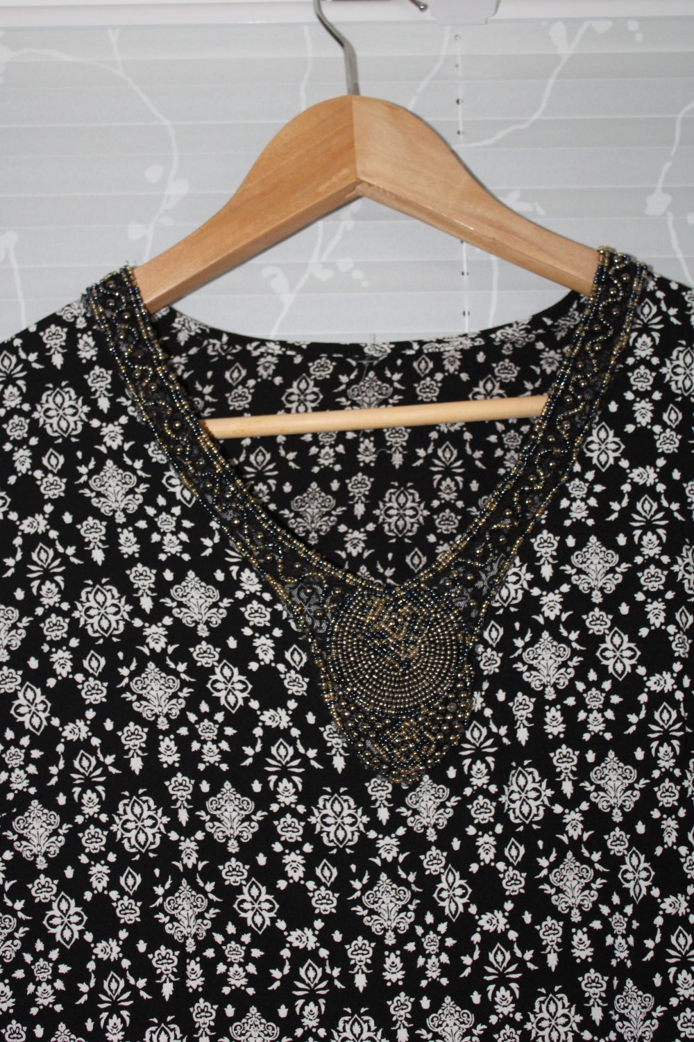 Bluse 3/4 Arm, schwarz-weiß