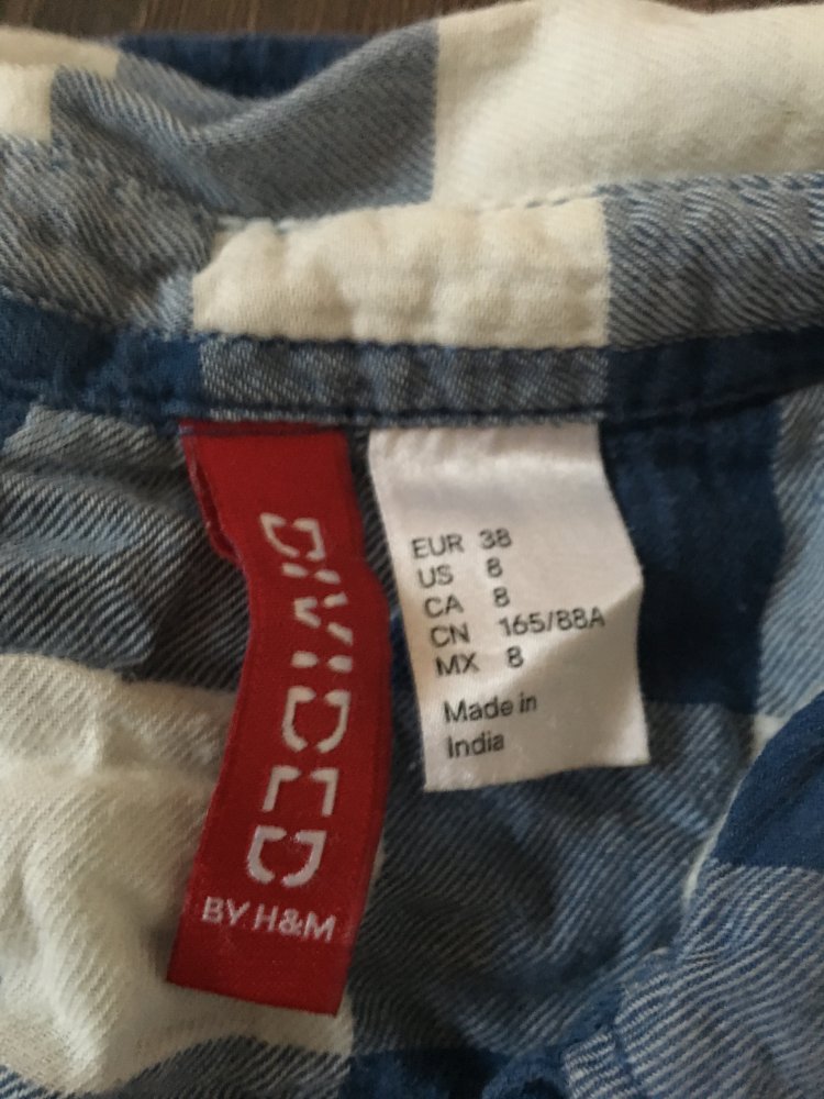 Blau weiß kariertes Hemd Bluse Oberteil top Shirt H&M 