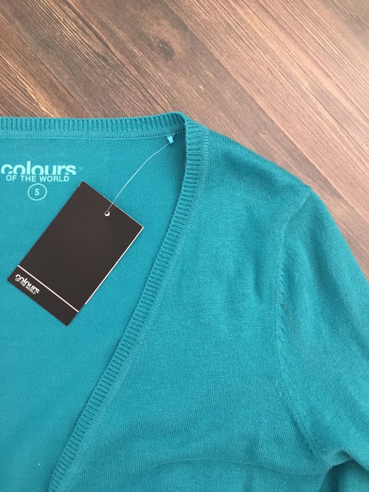 Schöne türkise Strickjacke Sweatshirtjacke Cardigan 