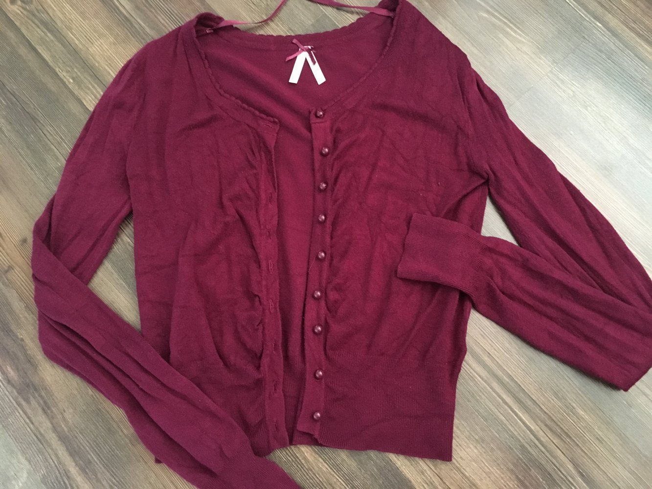 Brombeerfarbende Strickjacke Sweatshirtjacke Jacke Cardigan 38 