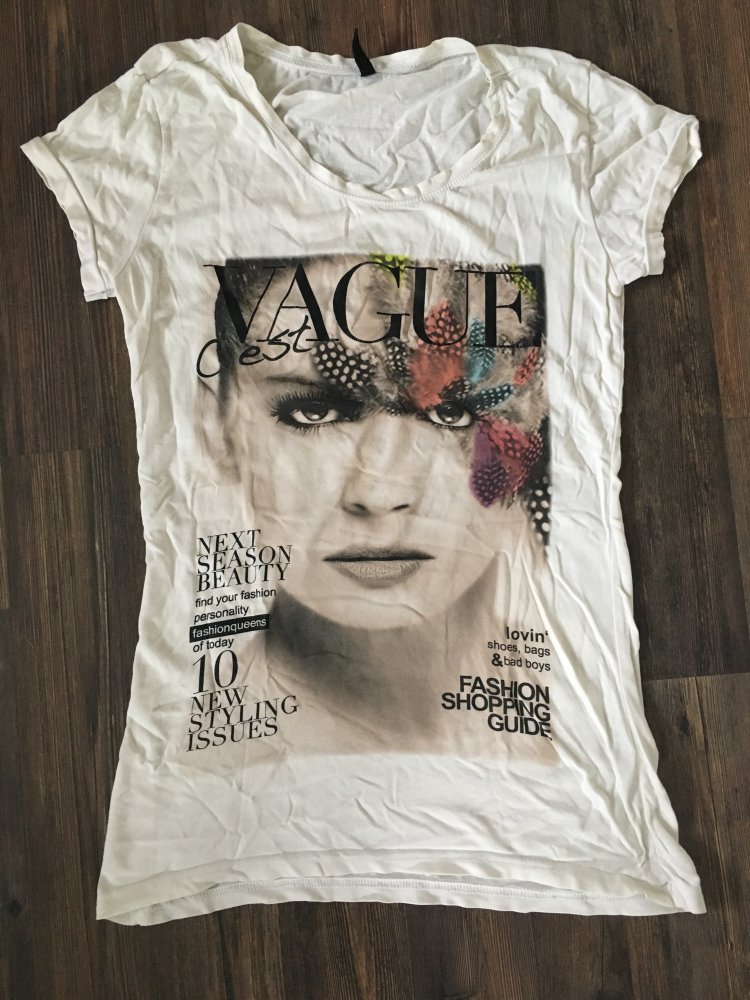 Schönes Vague T-Shirt Shirt top Oberteil weiß Größe M