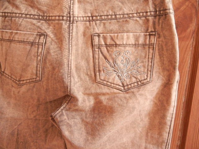 Trachtenhose, Trachtenjeans in Lederoptik LEKRA neu Gr. 34 XS, taupe Bundhose Kniggabogga