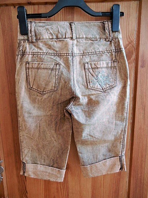 Trachtenhose, Trachtenjeans in Lederoptik LEKRA neu Gr. 34 XS, taupe Bundhose Kniggabogga