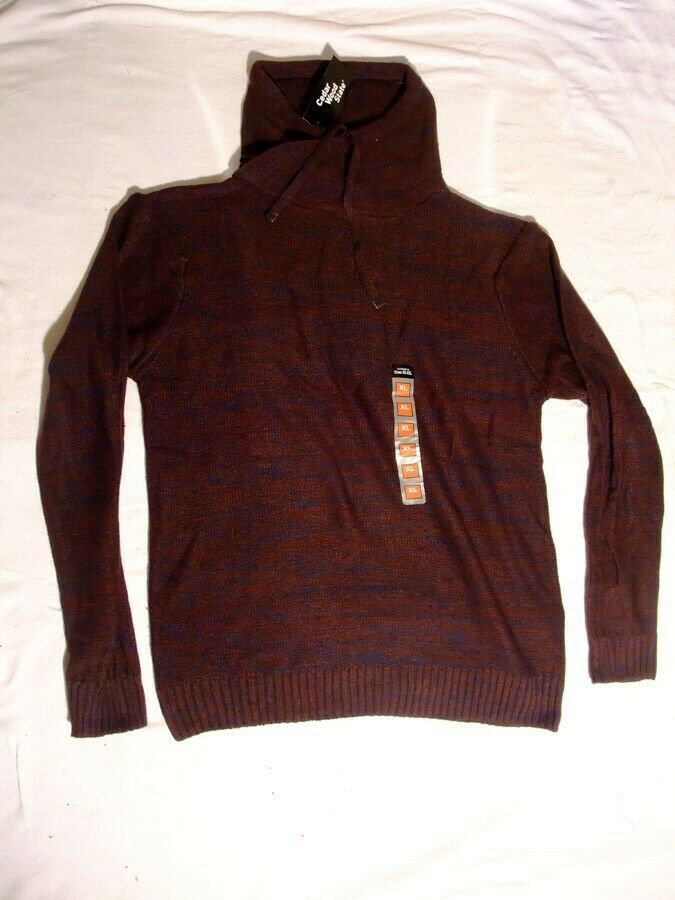 Pullover mit lockerem Rollkragen | Gr. XL | Neu | burgunder-rot meliert
