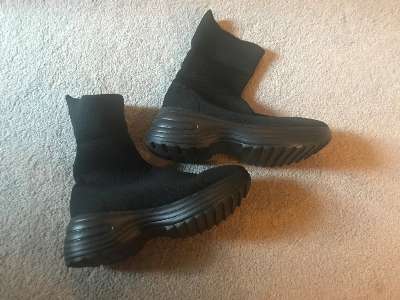 Stretchstoff Schlupfstiefeletten - schwarz – Größe 37 – Neu und ungetragen