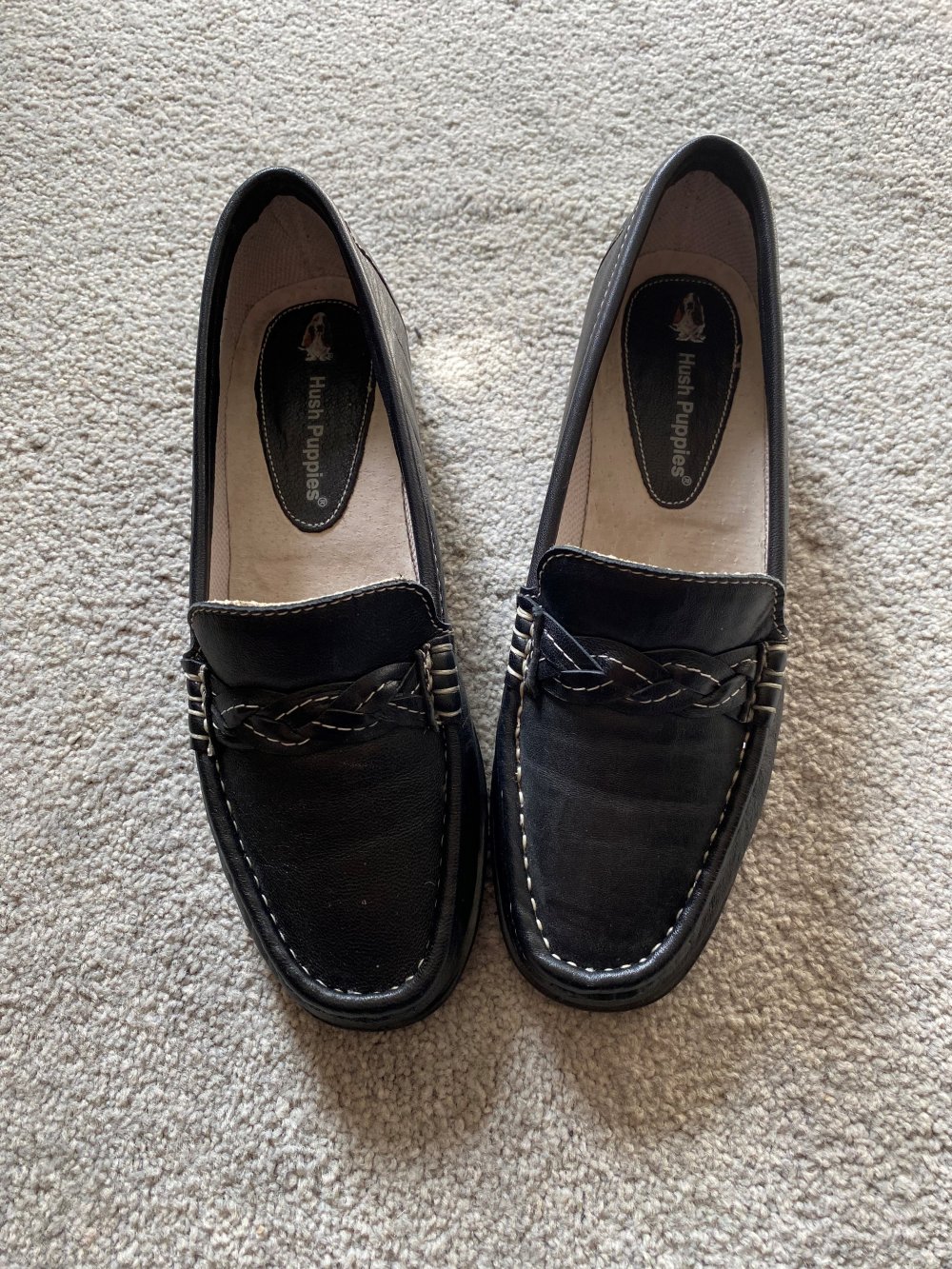 Halbschuhe/Mokassins (Hush Puppies), schwarz, Größe 37 – selten getragen