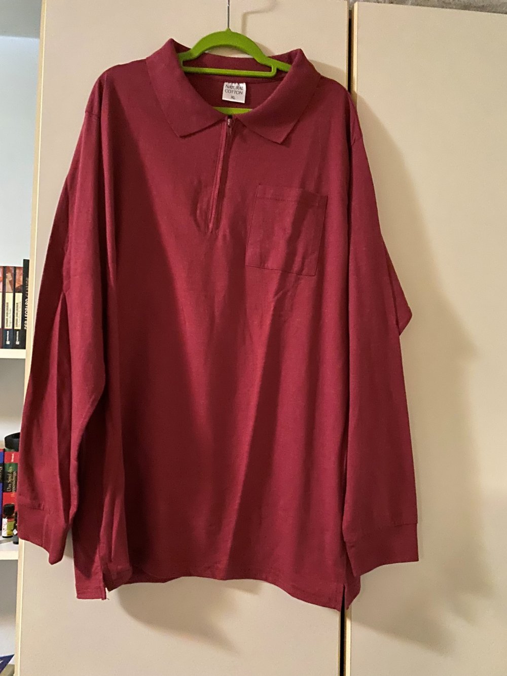 Poloshirt helles weinrot, langärmlig (Männer) – Größe XL – neu und ungetragen