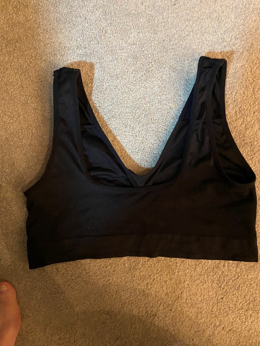 Nahtloser Stretch BH, Größe 5XL, schwarz – neu und ungetragen