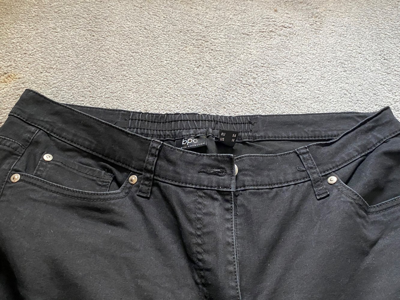 Stretch Jeans schwarz Größe 46 bonprix collection – neu und ungetragen