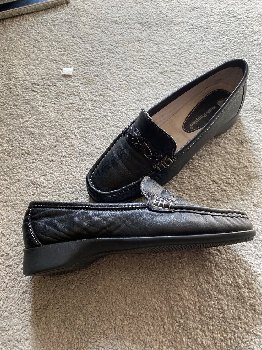 Halbschuhe/Mokassins (Hush Puppies), schwarz, Größe 37 – selten getragen