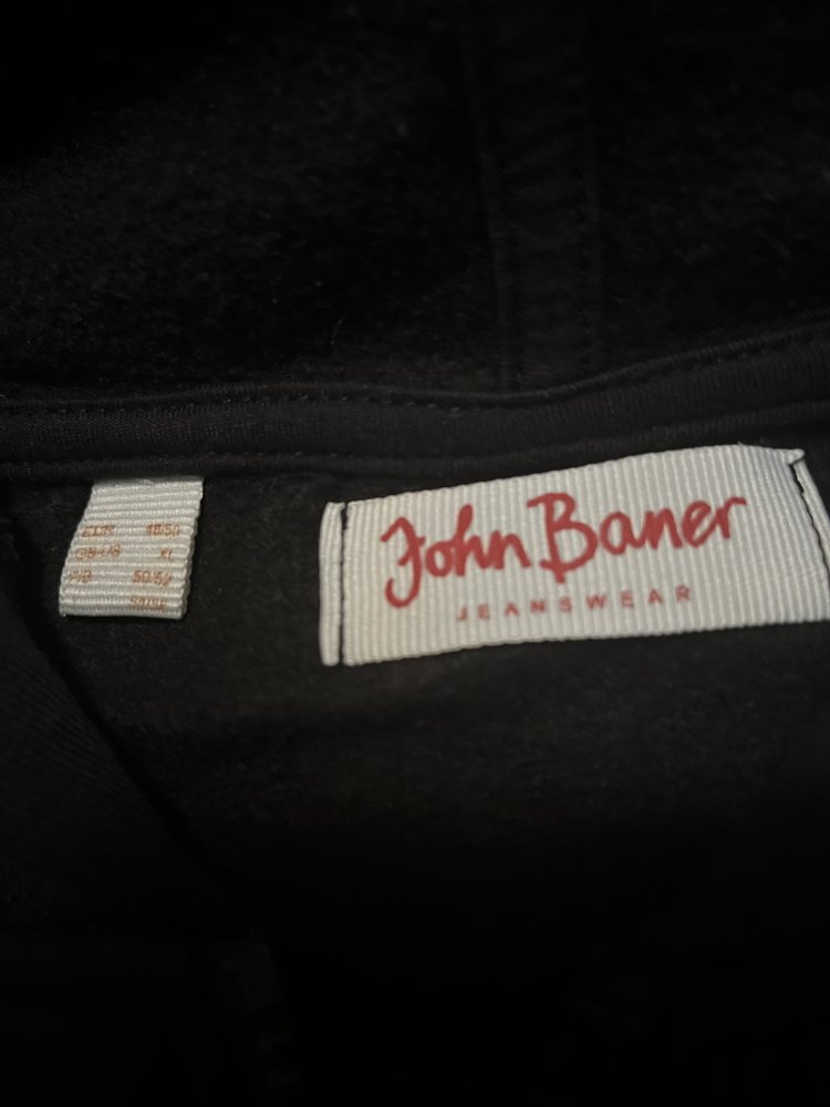 Hoodie/Kapuzenpulli (von John Baner), schwarz, Größe 48/50 – nur 1, 2 x getragen