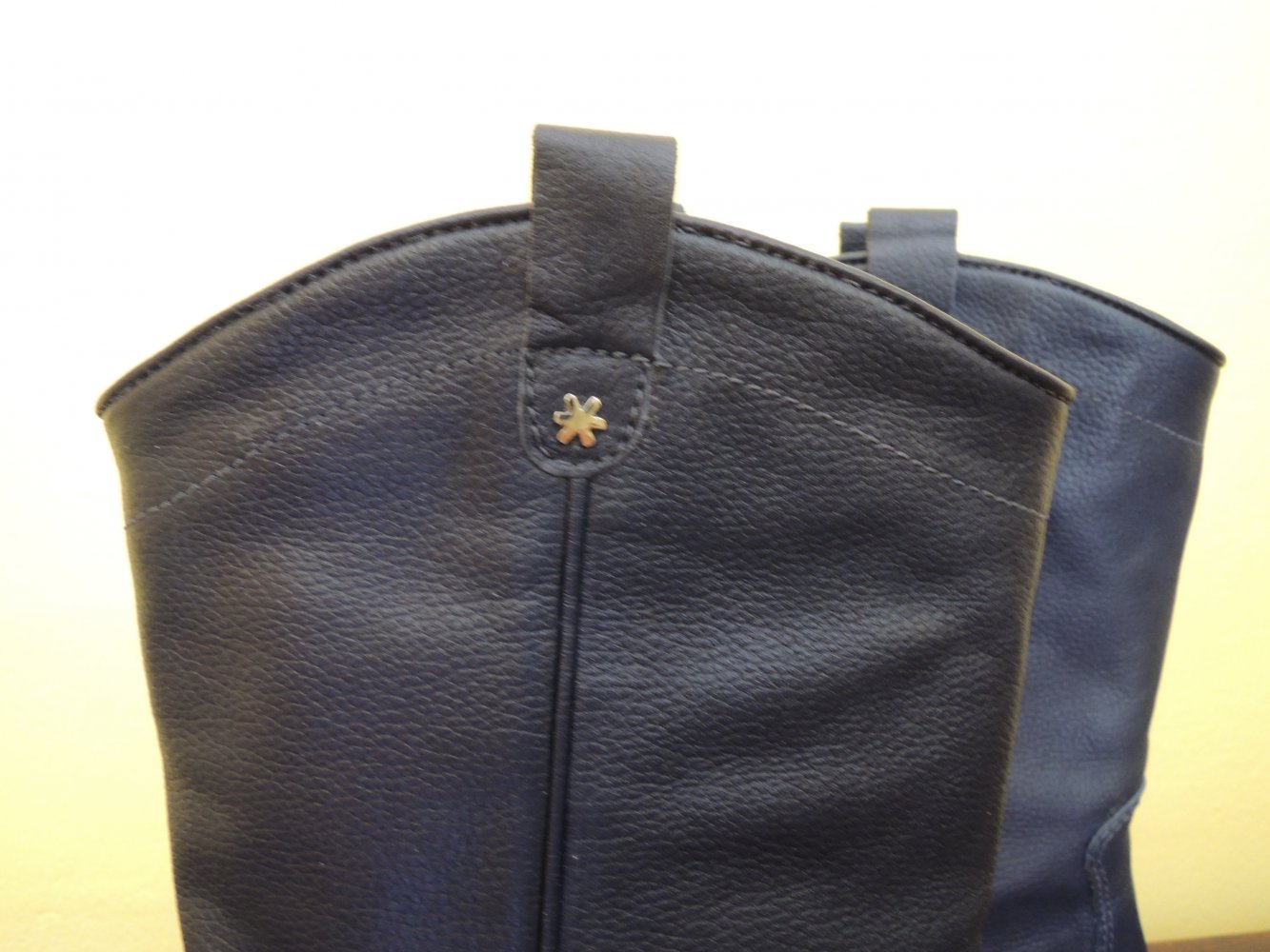 Flip Flop Stiefelette Leder dunkelblau Gr. 42, Ankle Boot neu, schmal