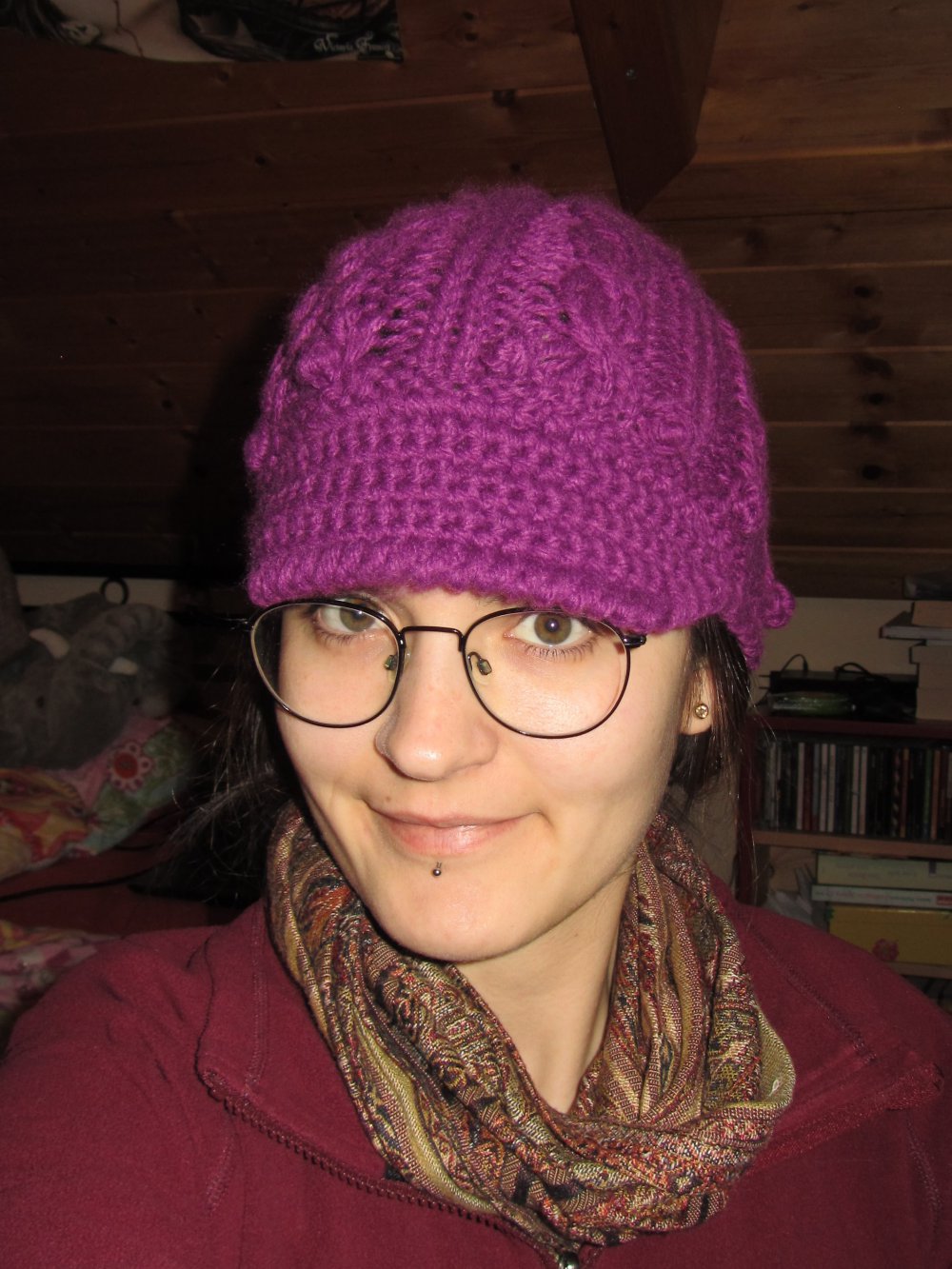 Beerefarbene Mütze Größe 56 Frühling Hippie