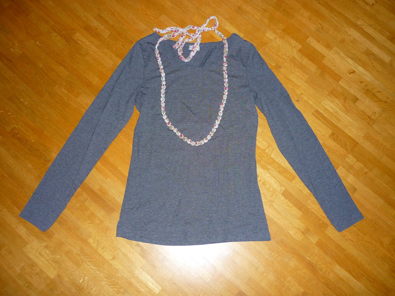 Graumeliertes Langarmshirt Basicteil Herbst