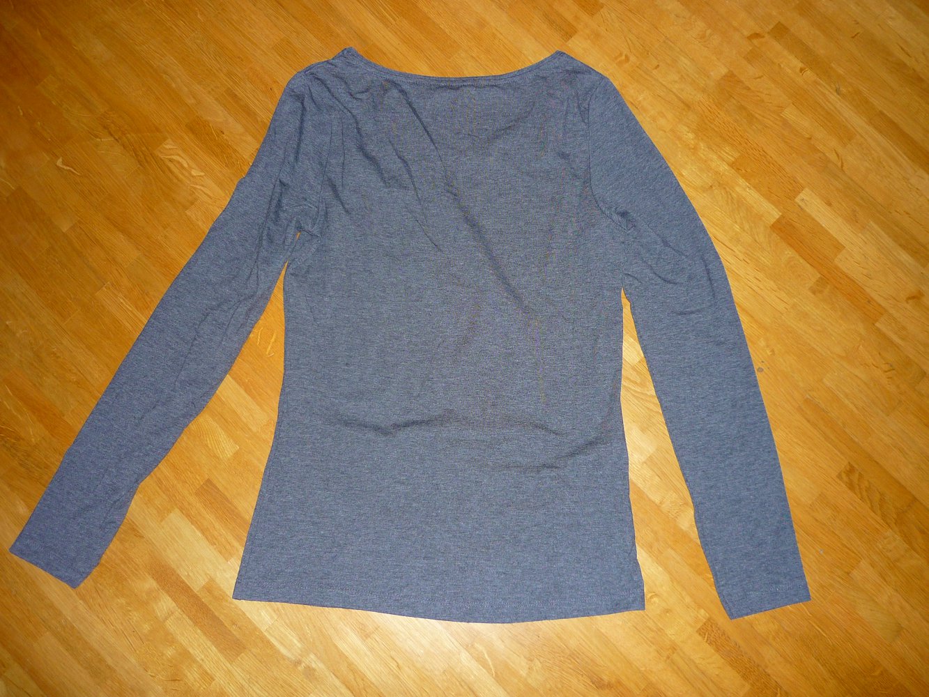 Graumeliertes Langarmshirt Basicteil Herbst