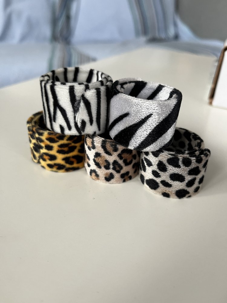 5 Snap On Armbänder mit Stoff