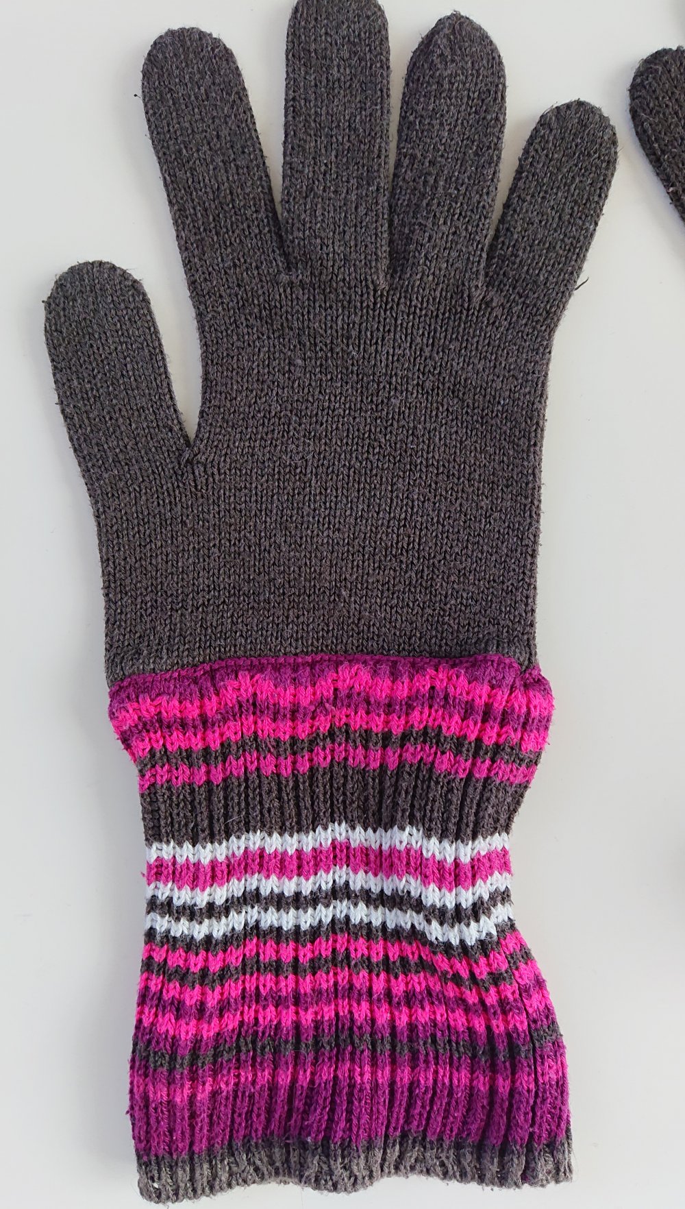 Strickhandschuhe braun mit Streifen