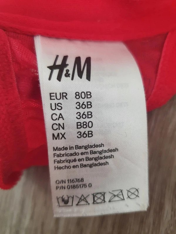 Roter BH von H&M Gr. 80 B