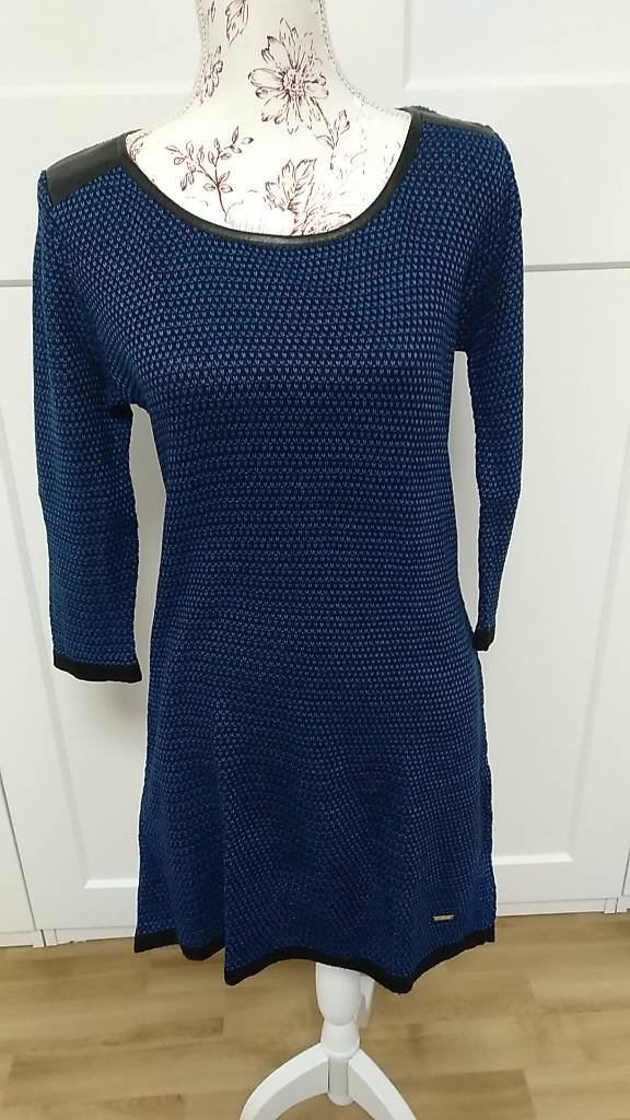Kleid / Pullover von Bruno Banani blau-schwarz in Größe S