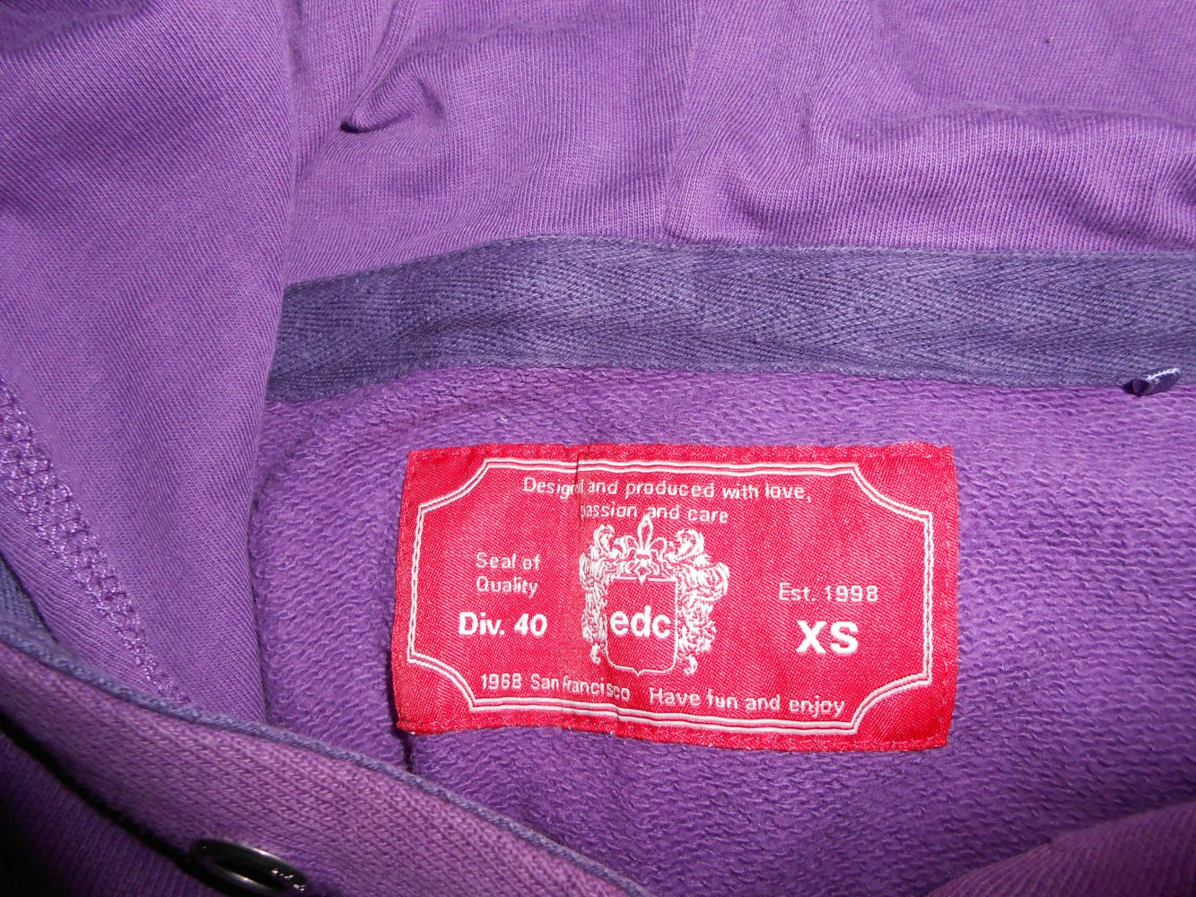 lila Kapuzenpullover edc XS Hoodie